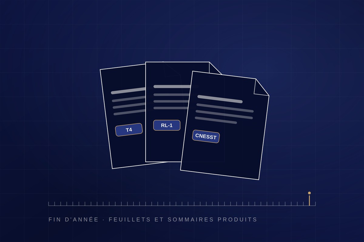 Feuillets T4, Relevé 1 et déclaration CNESST